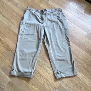 Women's Size 20W "LANDS' END" Cosmetics Tan Chinos Crops Capris GUC ❤️
